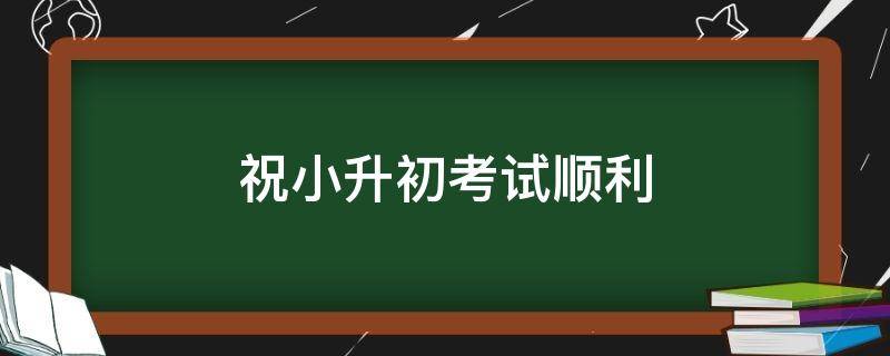 祝小升初考试顺利